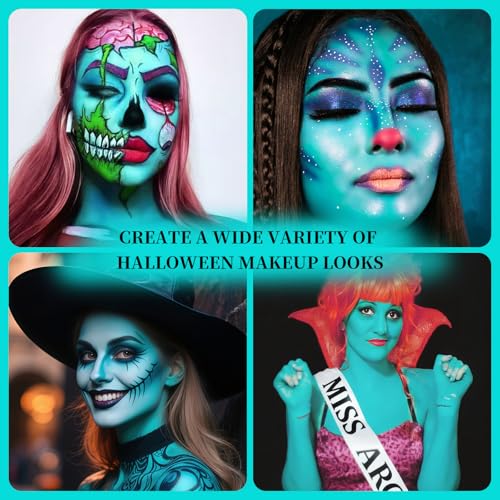 Teal Face & Body Painting Stick for Halloween & Cosplay - Full Coverage Makeup