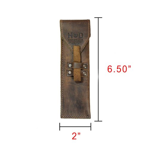 Rustic Leather Straight Razor Case Handmade by Hide & Drink (Bourbon Brown)