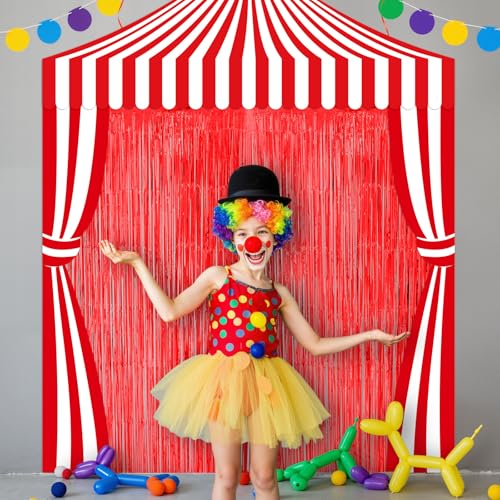 Red Circus Tent Decoration Set for Carnival Party - 5 Pieces