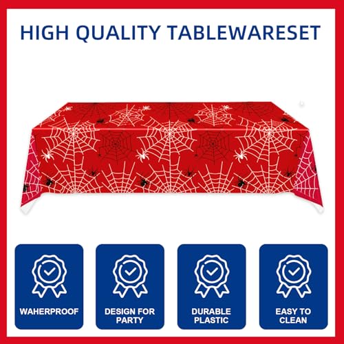 122-Piece Spider Web Party Supplies Set for Halloween and Birthday Celebrations