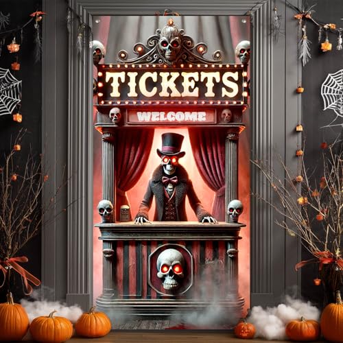 Halloween Door Banner Skeleton Boo 35x71 Inch Polyester - Fall Decor