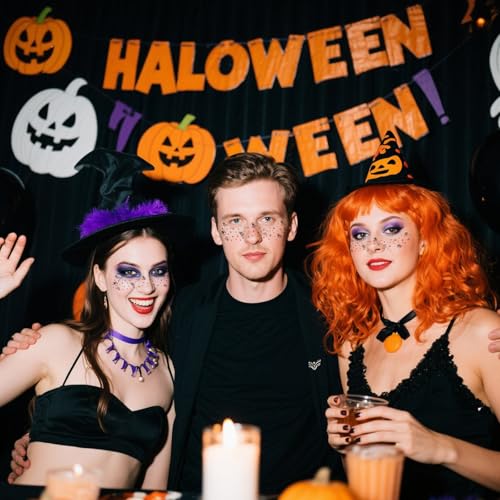 Halloween Fake Face Tattoos Kit - Spider Web & Spider Design, 8 Sheets - Spider Combination