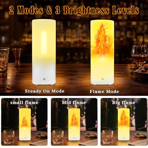 Rechargeable LED Flame Effect Light with Remote Waterproof White - Swingers