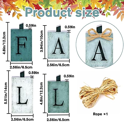 Fall Pumpkin Wooden Signs Set - Blue Autumn Harvest Decor for Thanksgiving & Home