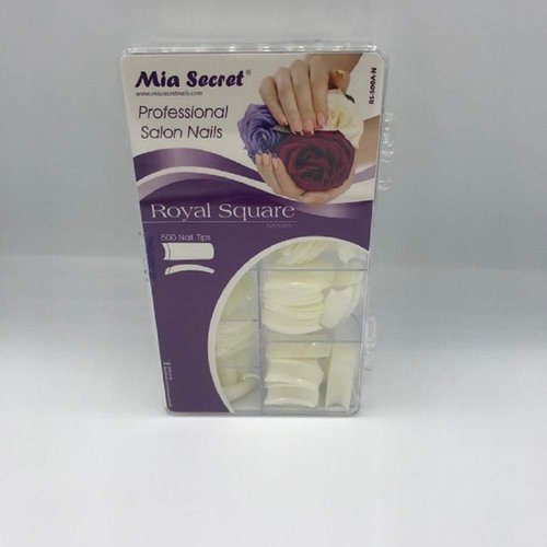Mia Secret - Nail Tip Royal Square 500 pcs Clear Or Natural Pick Yours (500 Clear) (500 NATURAL)