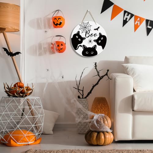 Halloween Door Sign Reversible Thanksgiving & Halloween Wall Decor - Boo 3