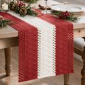 Farmhouse Woven Table Runner 12x108 Inch Rose Red - Artoid Mode