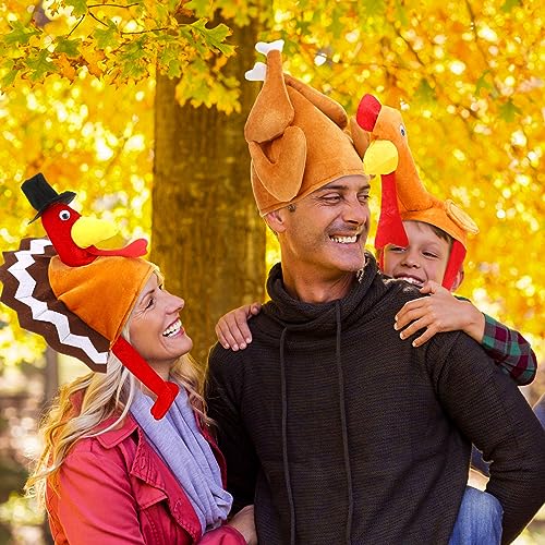 Tradder Turkey Hats 3 Designs Thanksgiving Costume for Parties - Variation 24