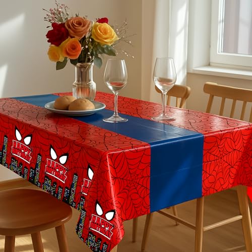 Spider Birthday Tablecloths 16 Pack - 54x108 Inches Superhero Party Supplies - Variation of THIS Listing