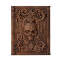 Handmade Wooden Skull Wall Decor for Halloween Christmas 11.8"L x 9.4"W - Gothic Home Accent