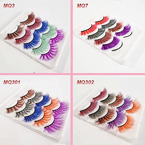 Colorful False Eyelashes Halloween Cosplay Long Dramatic 15MM - MQ3 Variation