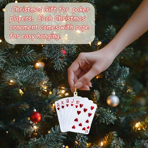 12Pcs Poker Card & Chip Christmas Ornaments - Holiday Casino Decor