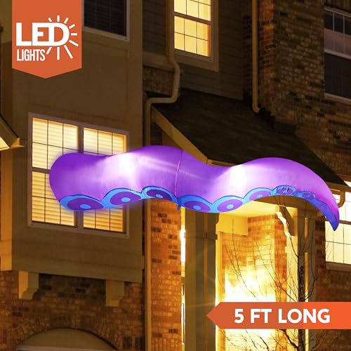 Halloween Inflatable Octopus Tentacle Decor with LEDs - Outdoor Yard & Garden