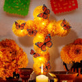 Day of the Dead Ofrenda Decor Set with Lighted Cross and Butterflies - 12x16 Inch