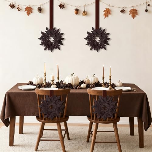 Mini Fall Wreaths with Cimicifuga Leaves - 2 Pack for Kitchen Decor - Variation of Cimicifuga Leaf