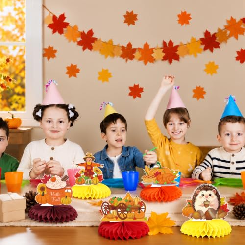 Fall Honeycomb Centerpieces 12pcs for Thanksgiving Party Table Décor - Variation of Fall