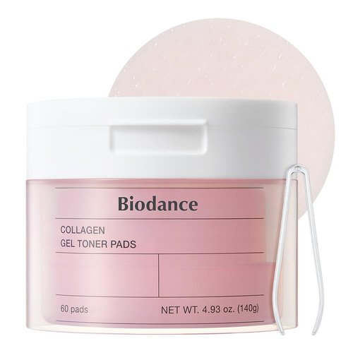 Biodance Collagen Gel Toner Pads, Pore Minimizer for Face, Improving Elasticity, Plumping Toner Pads for Sensitive Skin, Korean Skin Care, Valentines Day Gifts for Herㅣ4.93 fl.oz.(140g)*60Pads