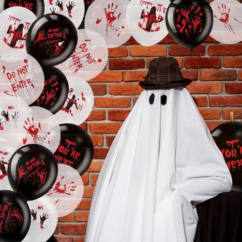 54PCS Halloween Bloody Balloons Latex Party Supplies - Spooky Decorations