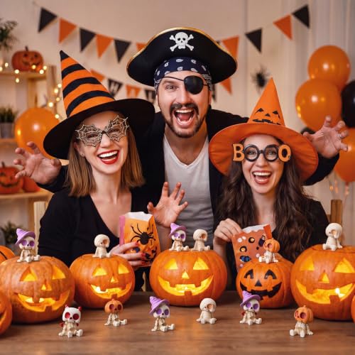 Mini Mummy Witch Demon Pumpkin Skeleton Halloween Figurines Set - 50 Pcs