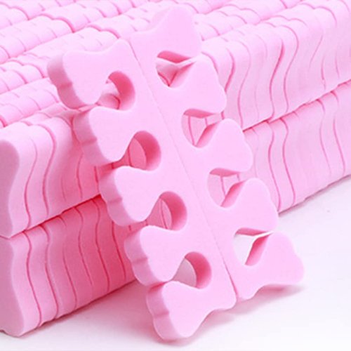 100PCS Sponge Toe Separators for Pedicure, Soft Toe Spreader Nail Art Finger Separator Divider Spacer Manicure Pedicure Tool for Nail Polish Salon Supplies (Pink)