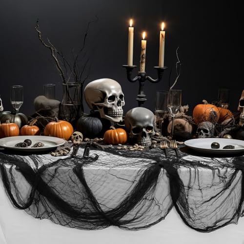 Halloween White and Black Table Decorations - 6 Pack Spooky Party Decor