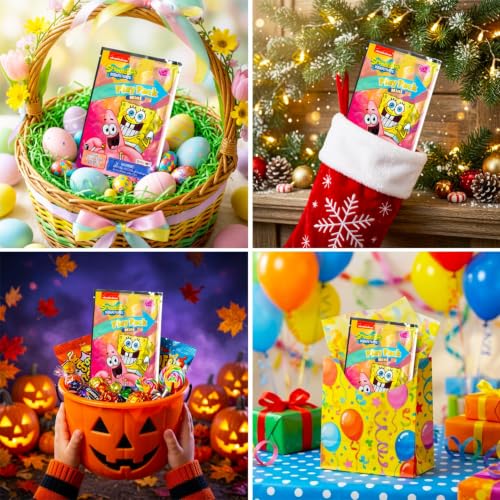 Kids Spongebob Party Favors Bundle - Mini Coloring Books & Stickers