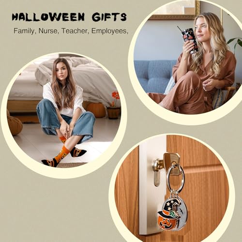 Halloween Gift Set with 20oz Tumbler, Socks, Pumpkin Keychain & Accessories