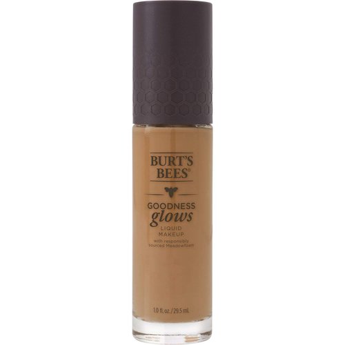 Burt's Bees Goodness Glows Liquid Makeup - Rich Caramel, Flawless Finish, 1.0 Ounce