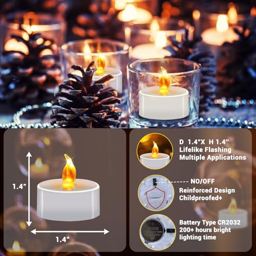 Battery Operated Tea Lights Candles 400 Pack Flickering LED Flameless Warm Yellow