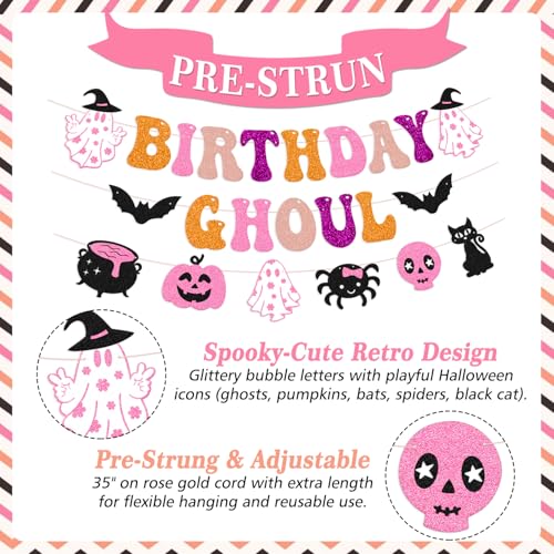Halloween Birthday Banner - Spooky-Glam Glitter Party Decor