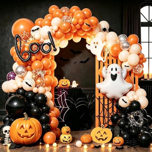 Halloween Balloon Arch Kit with Ghost and Boo Balloons - Spooky Party Decorations