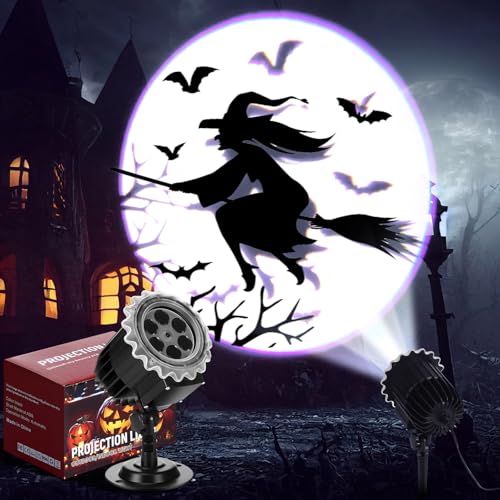 Halloween Projector Light with LED Film Slides - Witch