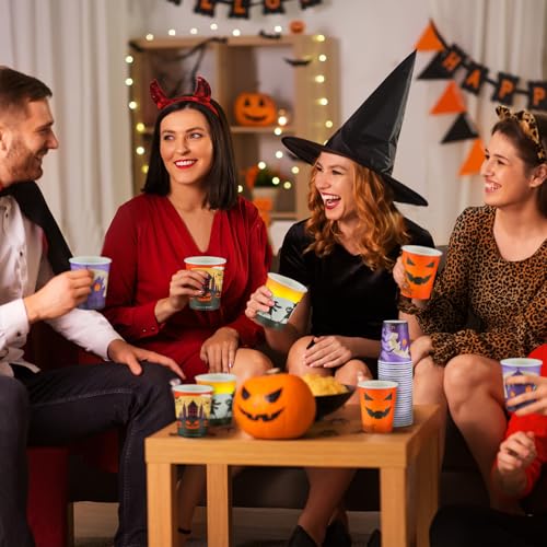 Halloween Disposable Paper Cups - 9 oz, Pack of 240 for Hot Cold Drinks