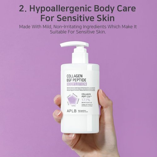 APLB Collagen EGF Peptide Body Lotion | COLLAGEN PEPT CEN™ 17.1% 10.14 FL.OZ/Korean Skincare, Elasticity care, Long lasting moisturizing, Revitalize for gentle and improve skin texture