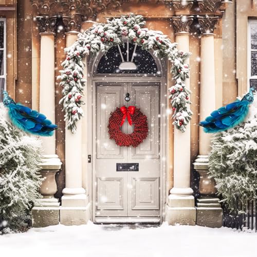4 Pcs Christmas Peacock Ornaments Blue Feather Tail Glitter Holiday Decorations Variation of THIS listing