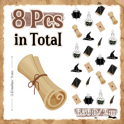 Vintage Magic Theme Letter Garland Banner - Dark Magic Variation, 8 Pieces