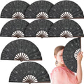 Halloween Glitter Black Folding Hand Fans Set - 9 Pack for Party & Celebration