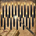 Black Flameless Floating Candles Set - 22pcs Halloween Hanging Decor with Remote