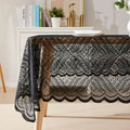 Black Lace Tablecloth 60 x 104 Inches - Elegant Floral Design for Dining & Special Occasions - Rectangular
