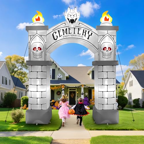 Kalolary 10FT Cemetery Halloween Inflatable Archway - Spooky Haunted Yard Decor