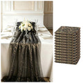 Black Gold Glitter Gauze Table Runner 120 Inch Metallic Sheer Decor - Variation: Black Gold
