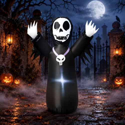 4FT Halloween Inflatable Grim Reaper Outdoor Decoration with Lights