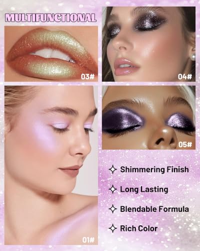 Chameleon Eyeshadow Palette - Black Purple Glitter, Multi-Color Shift, Long-Lasting