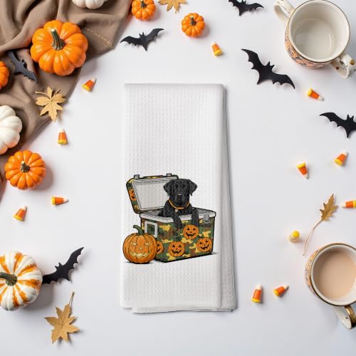 Halloween Black Lab Pumpkin Kitchen Towels - 16x24 Inch, 30 Color Variations