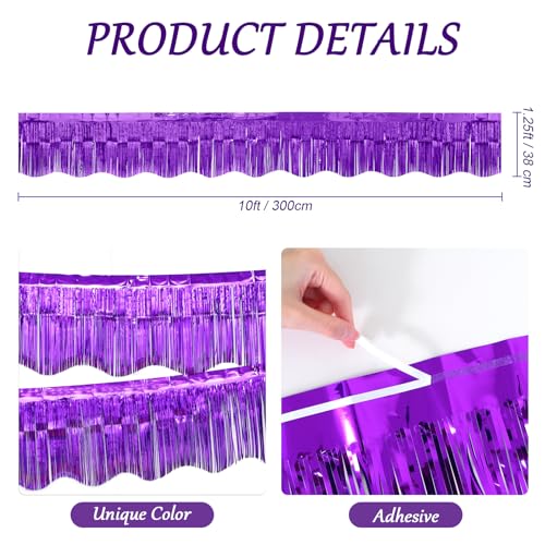 Purple Foil Fringe Tinsel Garland - 6 Pack Party Decorations