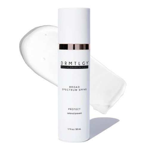 DRMTLGY SmrtSun Broad Spectrum SPF 45 Anti-Aging Sunscreen – Hybrid Zinc Oxide UV Protection with Hyaluronic Acid & Niacinamide – Lightweight, Non-Greasy, Fragrance-Free Face Sunscreen – 1.7 oz