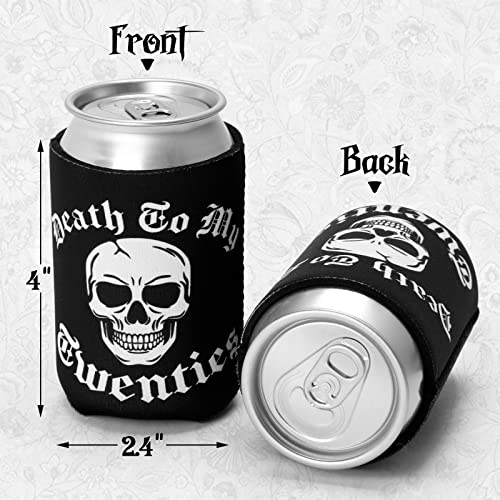 Gothic 30th Birthday Can Coolers 12-Pack Skull Design Insulated Drink Holders