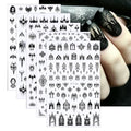 Halloween Nail Stickers 5 Sheets Gothic Nail Art Decals - Style 16