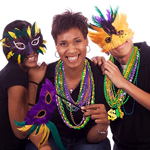120-Piece Metallic Bead Necklaces for Mardi Gras Party Decorations