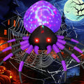 GOOSH 5 FT Purple Halloween Inflatable Spider Outdoor Decoration with Magic Lights